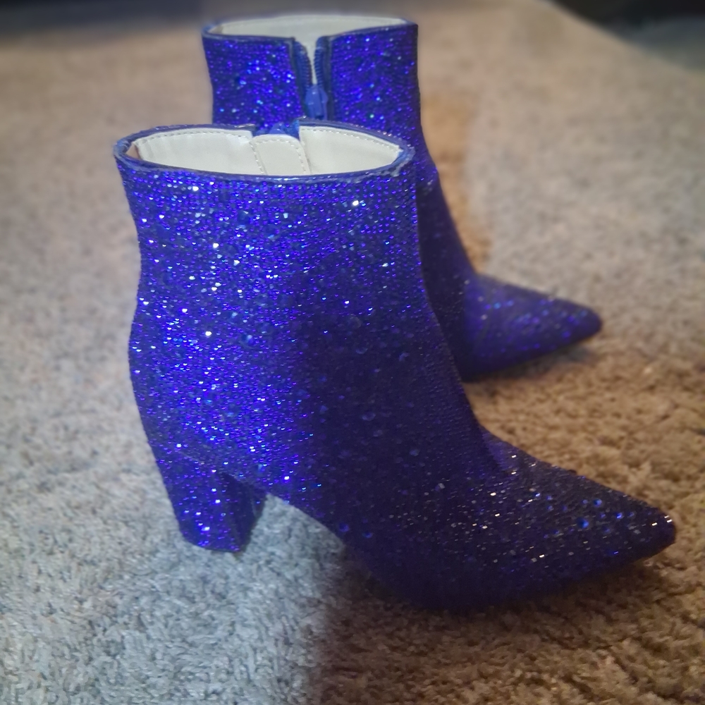Betsey Johnson Sparkling Blue Ankle Booties